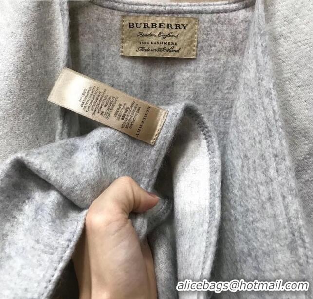 Top Quality Burberry Cashmere Wool Check Double Cape 92529 Grey 