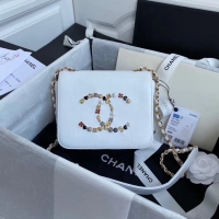 Charming Chanel Original Lather Flap Bag AS3699 white