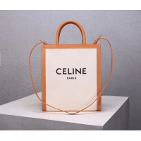 Classic Celine TEEN TRIOMPHE BAG IN TRIOMPHE CANVAS AND CALFSKIN CL91041 white