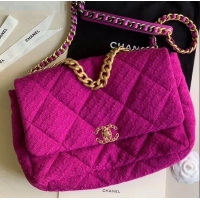 Unique Style Chanel 19 Tweed Maxi Flap Bag AS1162 Purple 2019