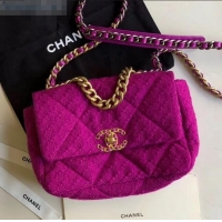 Low Cost Chanel 19 Tweed Small Flap Bag AS1160 Purple 2019