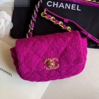 Top Quality Chanel 19 Tweed Flap Waist Bag/Belt Bag AS1163 Purple 2019