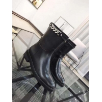 New Design Givenchy Calfskin Chain Back Flat Short Boots G02341 Black 2020