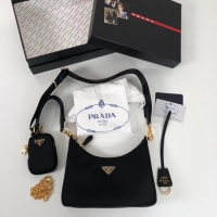 Top Grade Prada Re-Edition nylon shoulder bag 1BH204 black