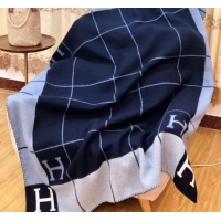 Super Quality Herems Wool & Cashmere Avalon III Throw Blanket 70762 Blue 2020