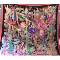 Top Design Hermes Silk and Cashmere Square Scarf 140x140cm H2081021 Pink/Black 2020