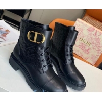 Luxury Classic Dior Logo Embossed Calfskin CD Band Ankle Boots 82755 Black 2020