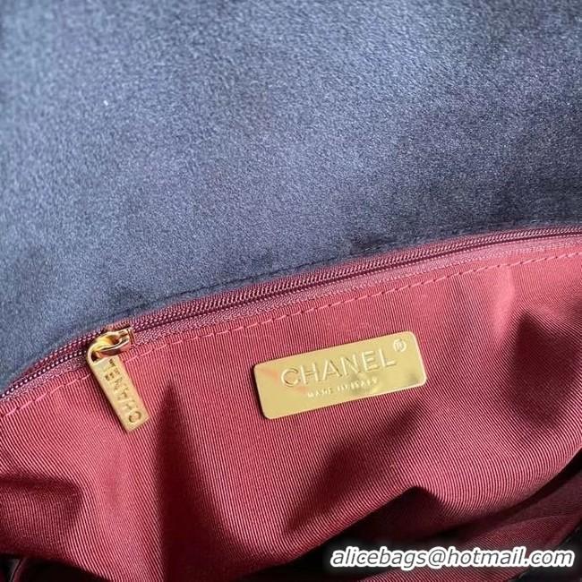 Buy Inexpensive Chanel 19 flap bag velvet AS1160 black