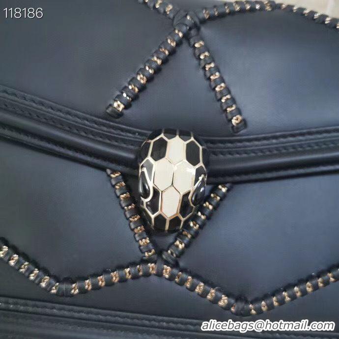 Best Quality BVLGARI Serpenti Forever leather shoulder bag 288656 black