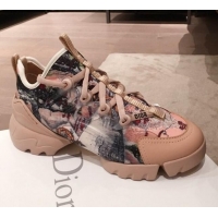 Top Quality Dior D-Connect Dioramour Sneakers in Nude Print Technical Fabric 92710 2020