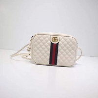 New Release Creation Gucci Laminated leather small shoulder bag 51060 white