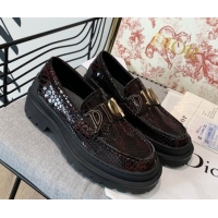 Best Price Dior x Shawn Explorer Platform Loafers in Crocodile Embossed Leather Dark Brown 02169