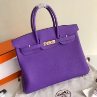 1:1 aaaaa Hermes Birkin Bag Original Leather 17825 purple