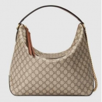 Buy Discount Gucci Signature Large Hobo Bag 477324 Brown
