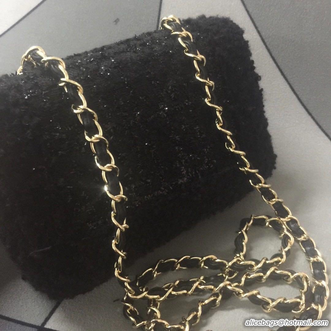 Top Grade Chanel small flap bag Gold-Tone Metal AS1116 black