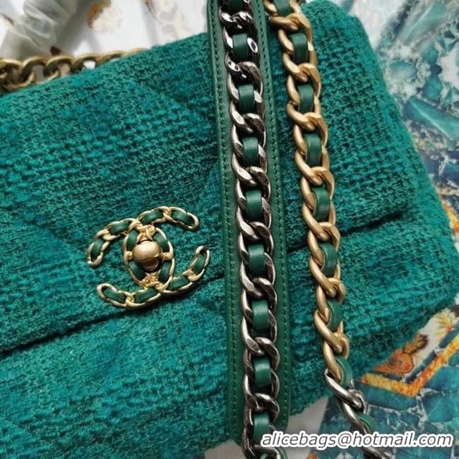 Luxury Classic CHANEL 19 Flap Bag AS1160 green