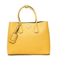 Top Quality Prada Saffiano Calfskin Leather Tote Bag BN2756 Yellow