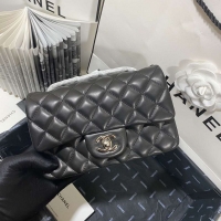 Top Quality Chanel Quilted Lambskin Flap Bag A35201 Black/Silver