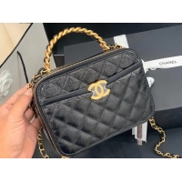 New Fashion Chanel small tote bag Sheepskin & Gold-Tone Metal AS2178 black