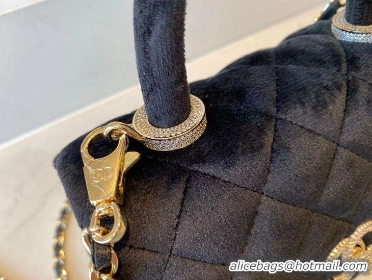 Super Quality Chanel mini flap bag with top handle AS2215 black