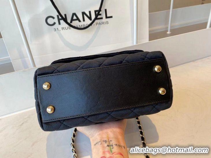 Super Quality Chanel mini flap bag with top handle AS2215 black