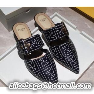 Purchase Fendi Baguette FF Leather Heel Short Boots 92118 Black
