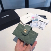 Modern Classic Chanel card holder AS0342 blackish green
