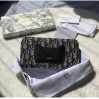 Buy Discount Dior 30 MONTAIGNE Blue Dior Oblique Jacquard ZIPPY wallet S5539