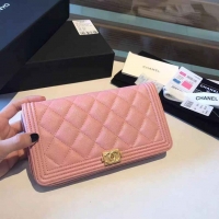 High Quality Chanel Zip Around Wallet Original Leather A88712 Pink