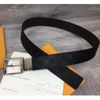 Famous Brand Louis Vuitton Original Calf Leather Belt 2569 black