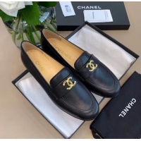 Sophisticated Chanel Calfskin Leather Shoes CH2740 Black