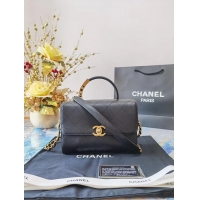 New Fashion Chanel small tote bag Sheepskin & Gold-Tone Metal AS2059 black