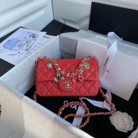 Luxury Cheap Chanel flap bag Lambskin & Gold-Tone Metal AS2326 red