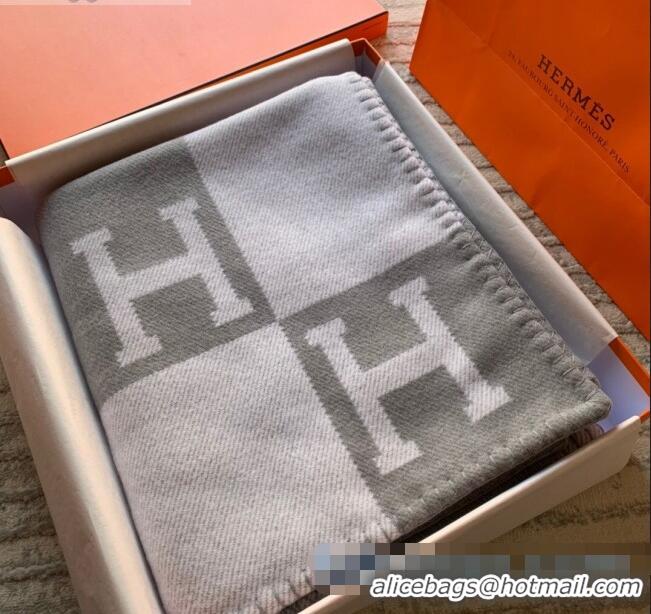 Popular Style Hermes Classic Wool Cashmere Blanket 140x170cm H8503 Grey 2020