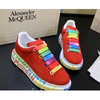 Perfect Alexander McQueen Velvet Graffiti Sneakers 092441