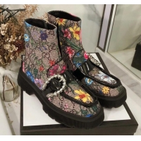 Top Quality Gucci Dionysus 20cm GG Flora Print Short Boots 120143 Beige