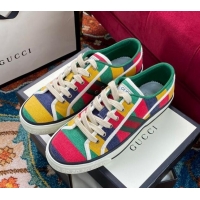 Affordable Price Gucci Men's Tennis 1977 Low-Top Sneakers in Multicolor Striped Canvas 120322