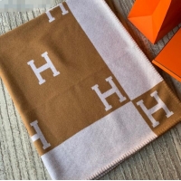 Top QualityHermes Classic Wool Cashmere Blanket 140x170cm H8505 Camel 2020
