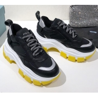 Top Design Prada Block Sneakers 061506 Black/Silver/Yellow