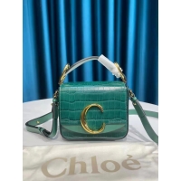 Best Price Chloe C Clutch With Chain Bag Original Leather C93108 Green