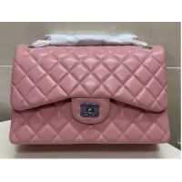Top Grade Chanel Double Flaps Bags Original Sheepskin Leather Jumbo A36097 Pink Gold