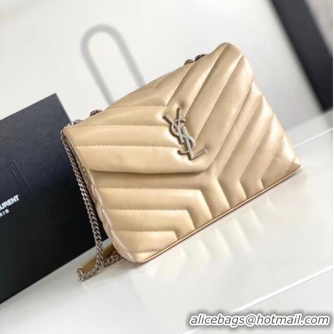 Good Product SAINT LAURENT LOULOU SMALL IN MATELASSE Y LEATHER 494699 IVORY NATURAL&Ancient silver