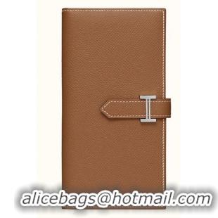 New Design Hermes Wallet Original Leather H513 Brown