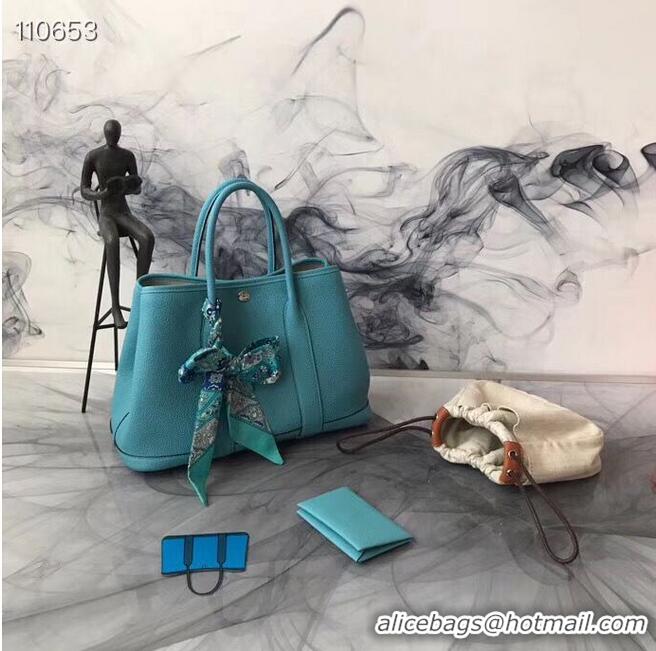 Discount Hermes Garden Party 36cm 30cm Tote Bag Original Leather A129L Light Blue