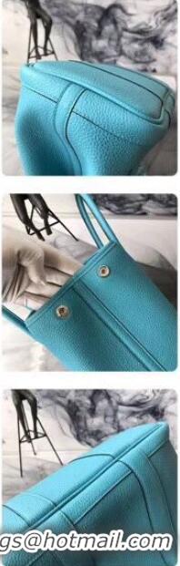 Discount Hermes Garden Party 36cm 30cm Tote Bag Original Leather A129L Light Blue
