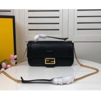 Top Design FENDI BAGUETTE CHAIN Black nappa leather bag 8BR783A