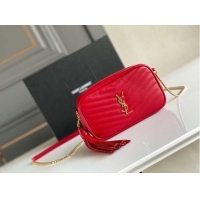 Luxury Yves Saint Laurent VINTAGE CAMERA BAG IN Calfskin Leather 6125791 red