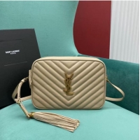 Wholesale Yves Saint Laurent LOU CAMERA BAG IN QUILTED LEATHER 612544 IVORY NATURAL