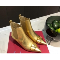 Most Popular Valentino VLogo Metallic Leather Heel 40 Boots 082711 Gold