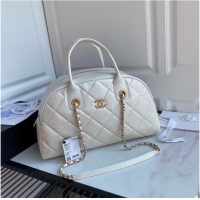 Promotional Chanel Original Sheepskin Leather Travel Bag AS2223 White